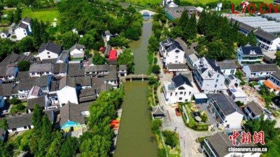 浙江平湖，山塘村风光。平湖市委宣传部供图