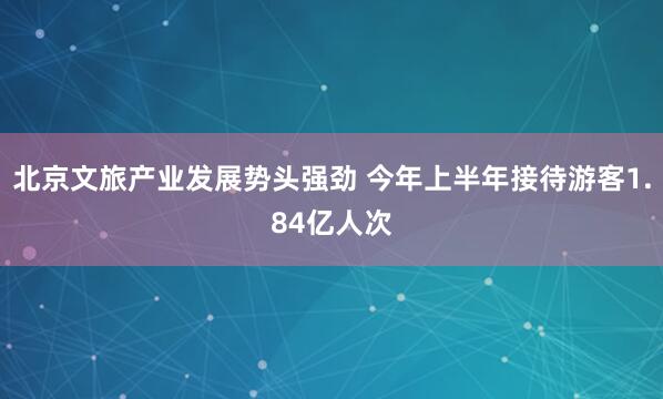 北京文旅产业发展势头强劲 今年上半年接待游客1.84亿人次