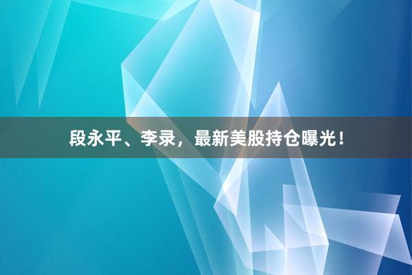 段永平、李录，最新美股持仓曝光！
