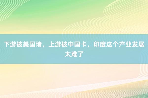 下游被美国堵，上游被中国卡，印度这个产业发展太难了