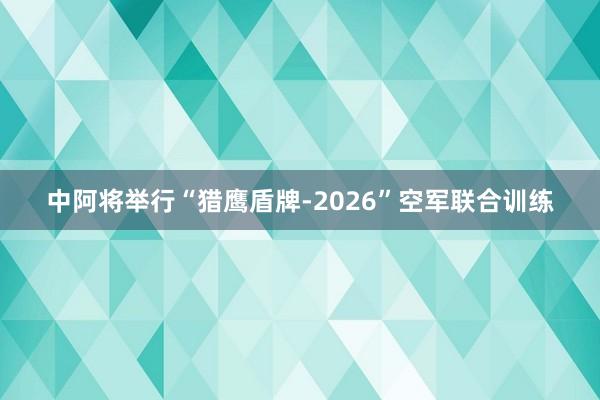 中阿将举行“猎鹰盾牌-2026”空军联合训练