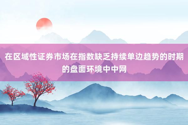 在区域性证券市场在指数缺乏持续单边趋势的时期的盘面环境中中网
