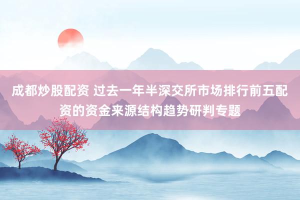 成都炒股配资 过去一年半深交所市场排行前五配资的资金来源结构趋势研判专题