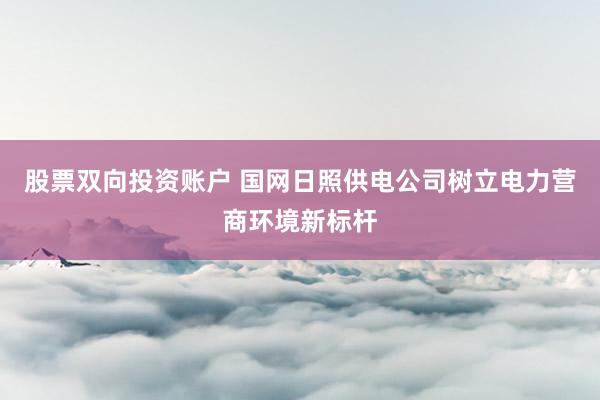 股票双向投资账户 国网日照供电公司树立电力营商环境新标杆