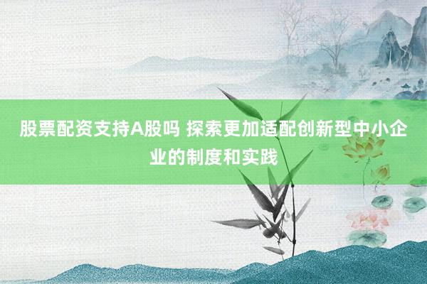股票配资支持A股吗 探索更加适配创新型中小企业的制度和实践
